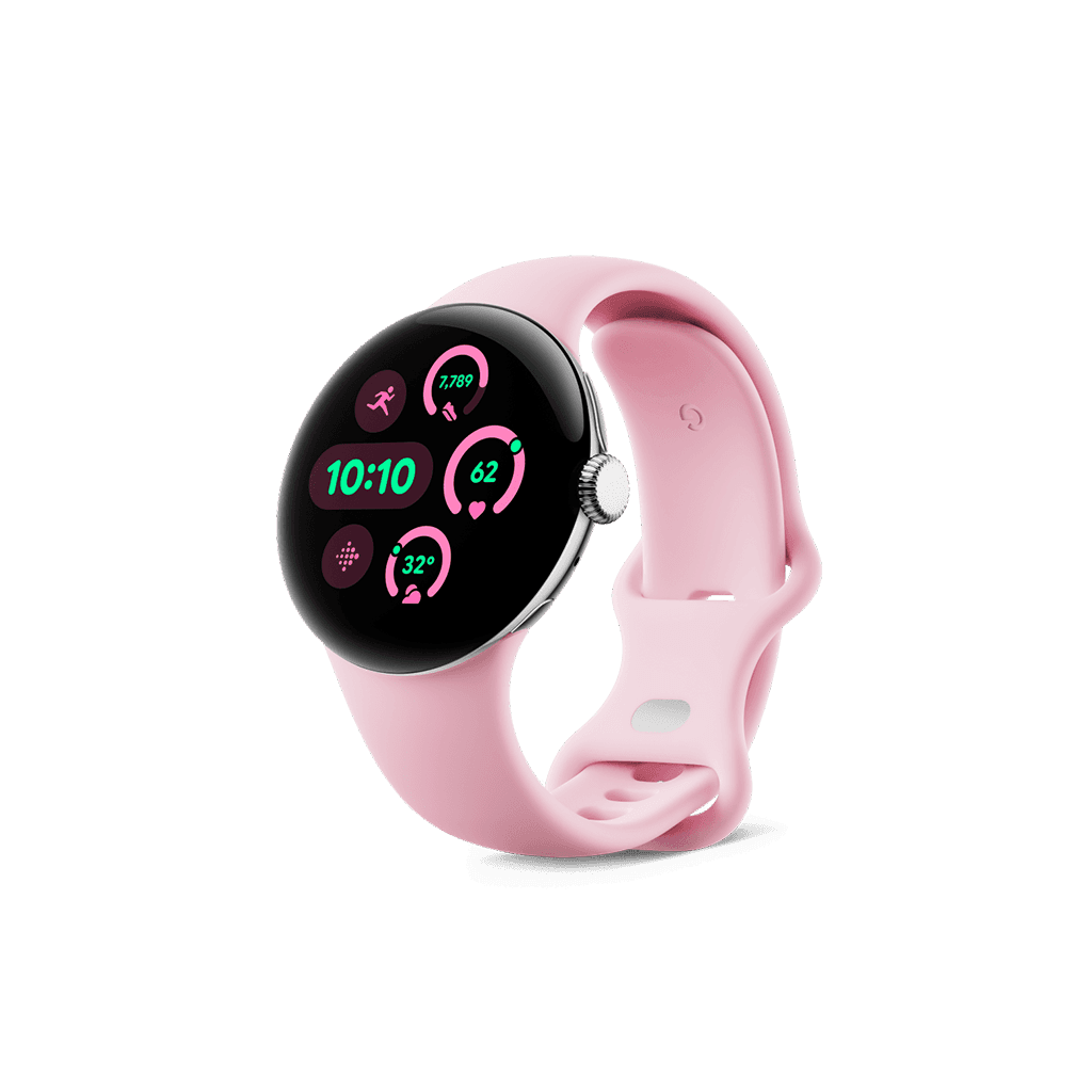 Google Pixel Watch 3 41mm  Polished Silver Aluminium Case 